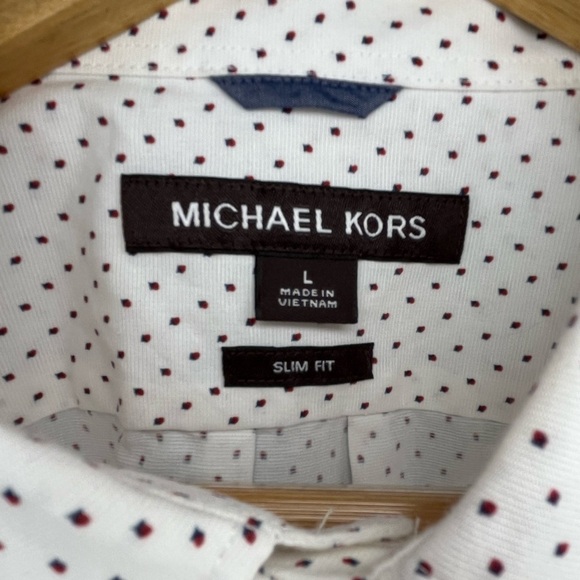 Michael Kors Preppy Business Casual Button Down Polka Dot Men's Shirt Size L - Picture 2 of 5